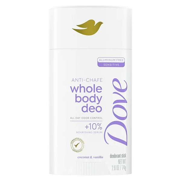 Mini Desodorante Corporal Dove Whole Body Deo Anti-Chafe Deodorant Stick | Coconut & Vanilla