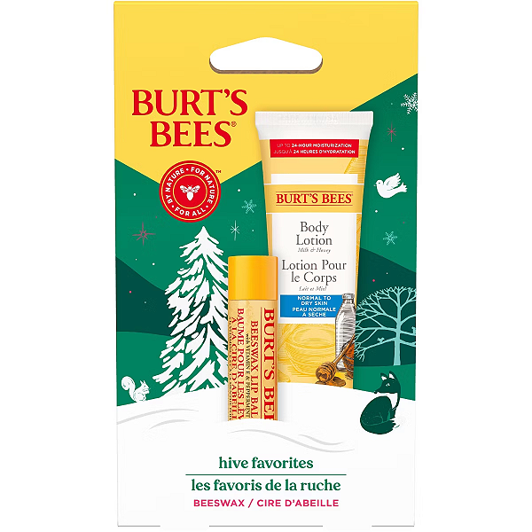 Kit Lip Balm e Mini Loção Corporal Burt's Bees Holiday Hive Favorites Gift Set | Lip Balm & Body Lotion