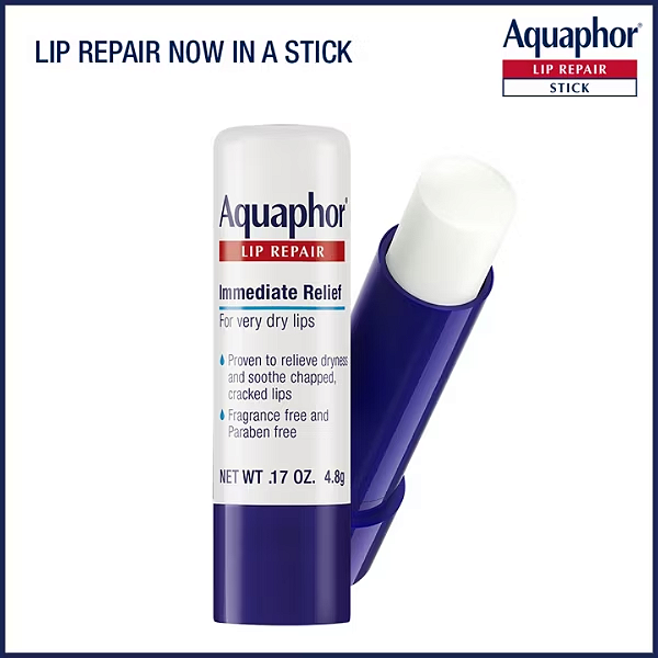 Lip Balm Aquaphor Lip Repair Stick for Dry Chapped Lips Paraben-Free | Unflavored