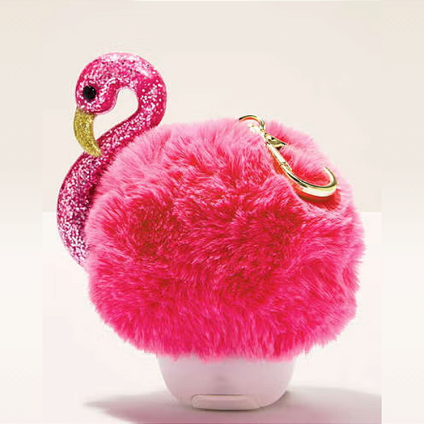 Suporte para Higienizador Bath and Body Works "PocketBac Holder" Flamingo Pom