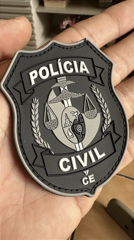 EMBORRACHADO BRASÃO POLÍCIA CIVIL