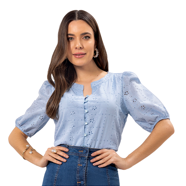 Camisa feminina laise Laura Rosa