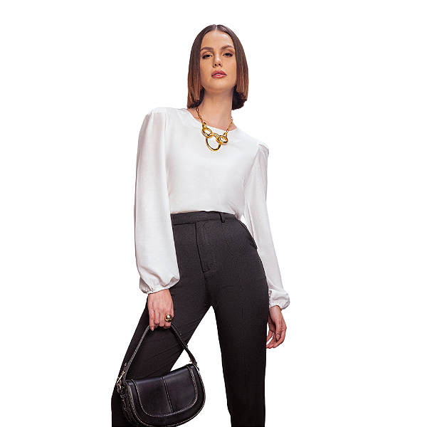 Blusa feminina manga longa plano Império