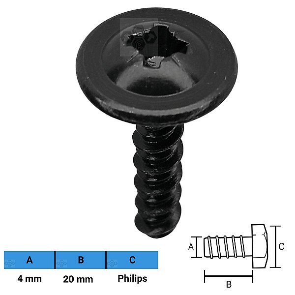 Parafuso Automotivo Philips 4 X 20mm