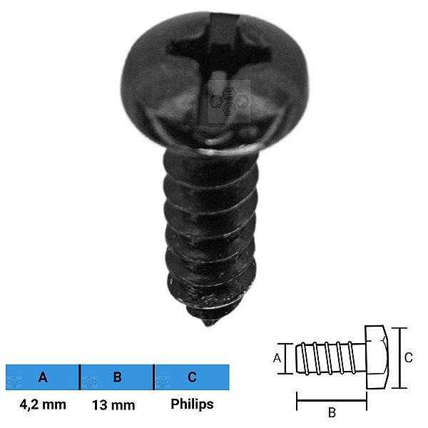Parafuso Automotivo Philips 4,2 X 13mm