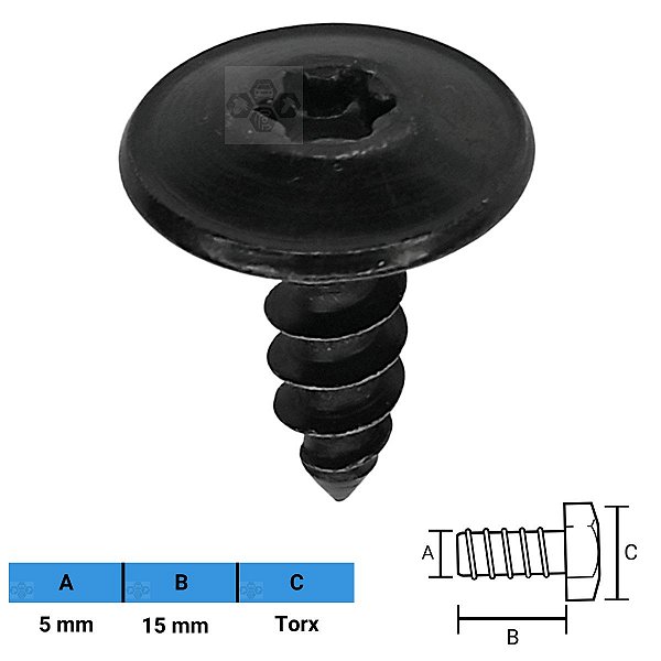 Parafuso Automotivo Torx 5 X 15mm