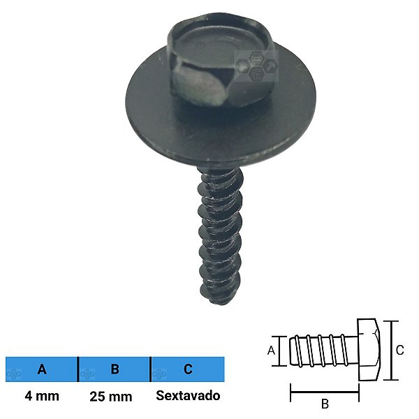 Parafuso Automotivo Sextavado 4 X 25mm