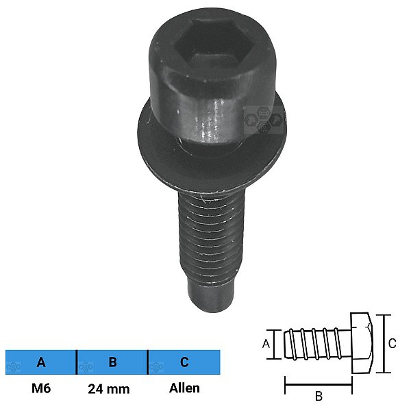 Parafuso Automotivo Allen M6 X 24mm