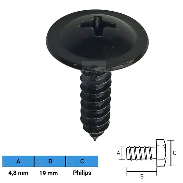 Parafuso Automotivo Philips 4,8 X 19mm