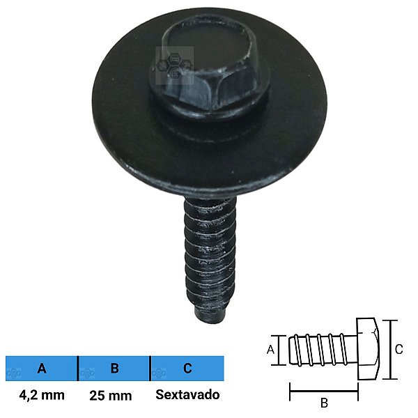 Parafuso Automotivo Sextavado 4,2 X 25mm
