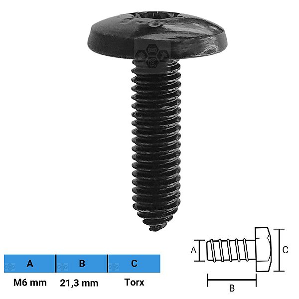 Parafuso Automotivo Torx M6 X 21,3mm