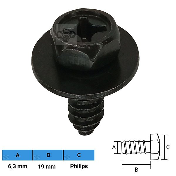 Parafuso Automotivo Philips 6,3 X 19mm