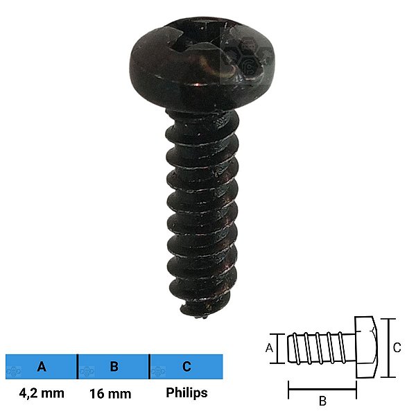 Parafuso Automotivo Philips 4,2 X 16mm