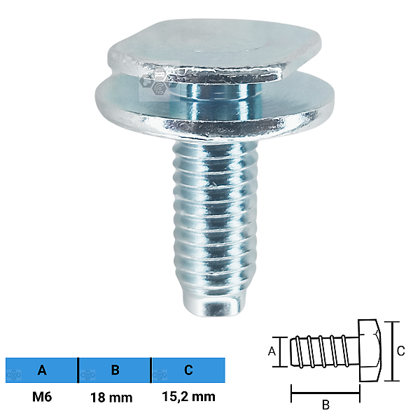 Parafuso Automotivo M6 X 18mm