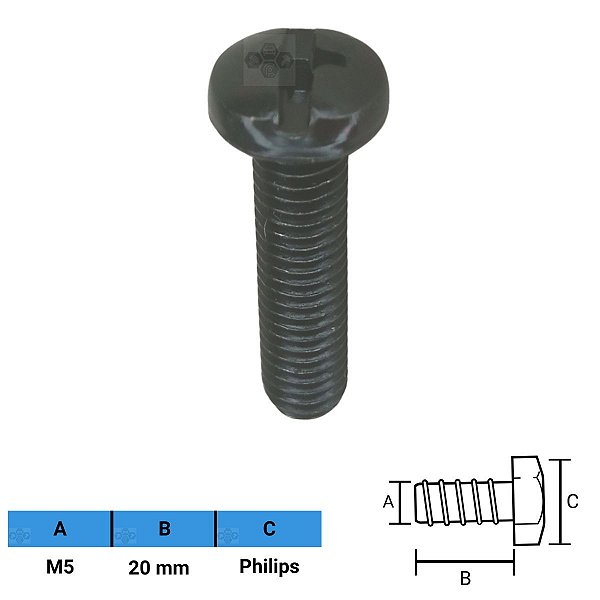 Parafuso Automotivo Philips M5 X 20mm
