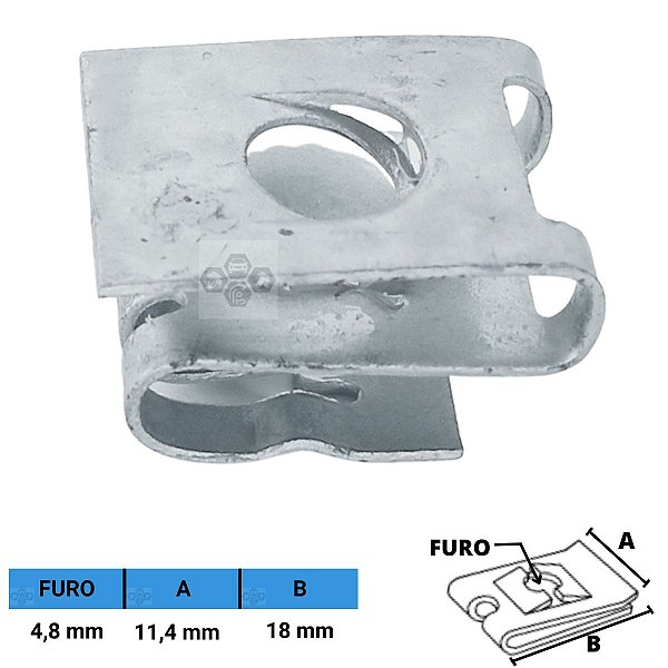 Porca Rápida Automotiva 4,8X11,4X18mm