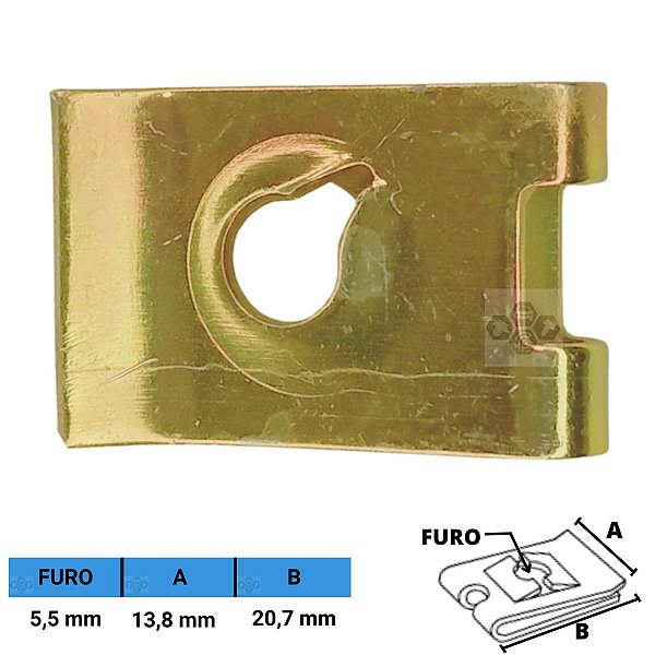 Porca Rápida Automotiva 5,5X13,8X20,7mm