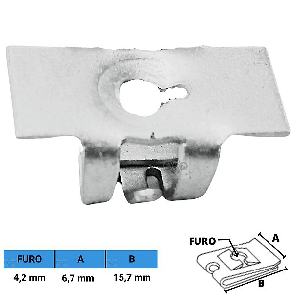 Porca Rápida Automotiva 4,2X6,3X15,7mm