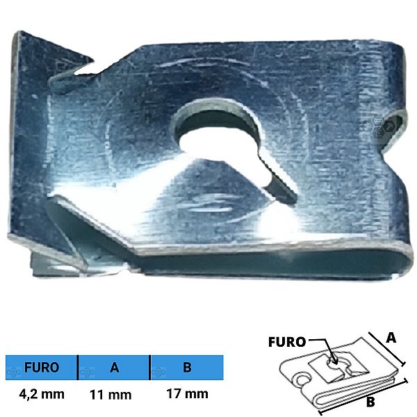 Porca Rápida Automotiva 4,2X11X17mm