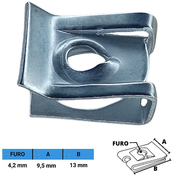 Porca Rápida Automotiva 4,2X9,5X13mm