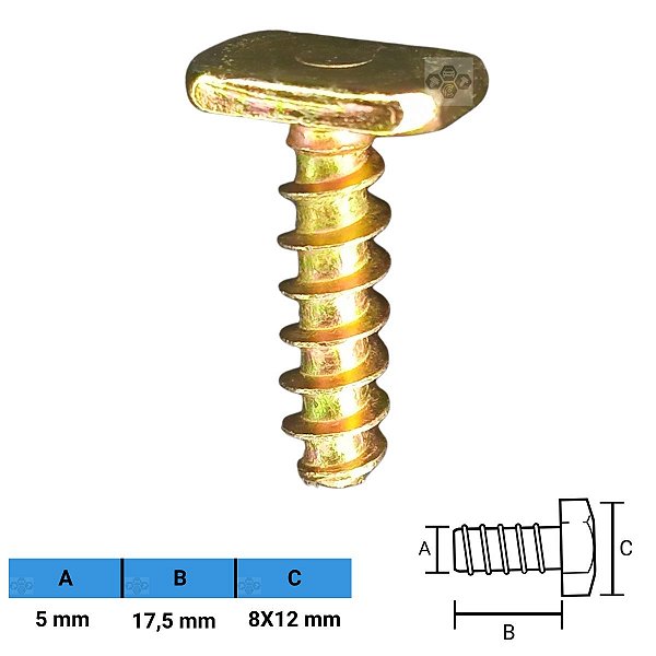 Grampo Presilha Parafuso 5X17,5X8X12mm