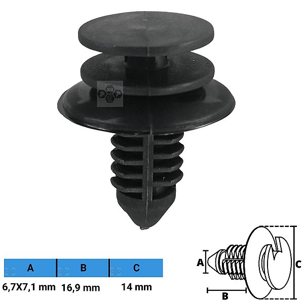 Grampo Presilha 6,7X7,1X16,9X14mm