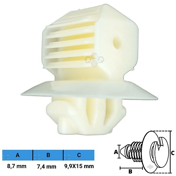 Grampo Presilha 8,7X7,4X9,9X15mm