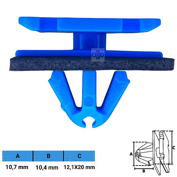 Grampo Presilha 10,7X10,4X12,1X20mm