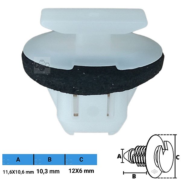 Grampo Presilha 11,6X10,6X10,3X12X6mm