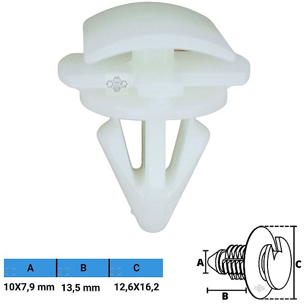 Grampo Presilha 10X7,9X13,5X12,6X16,2mm