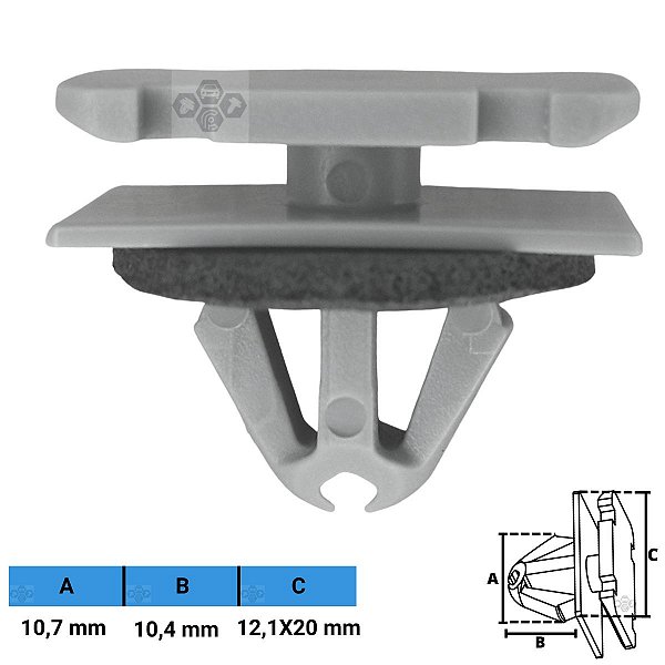 Grampo Presilha 10,7X10,4X12,1X20mm