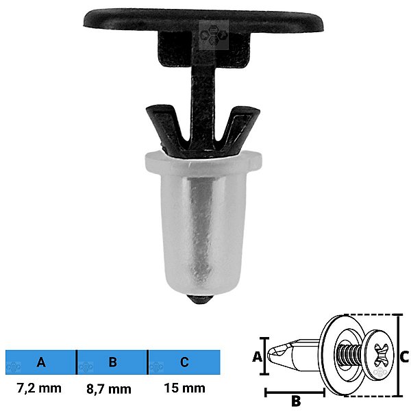 Grampo Presilha 7,2X8,7X15mm