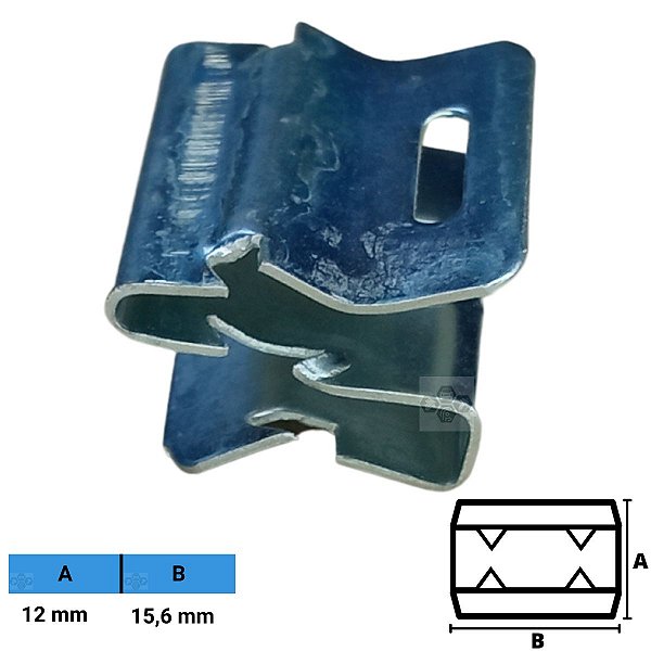 Grampo Trava Metálica Automotivo 12X15,6mm