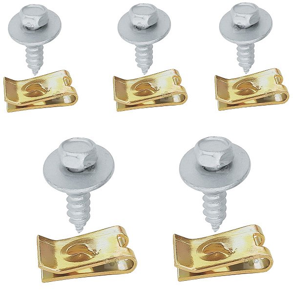 5 Parafuso + 5 Porca Parabarro Parachoque Chevrolet GM Prisma 2007/2012