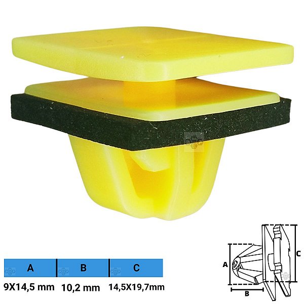 Grampo Presilha 9X14,5X10,2X14,5X19,7mm
