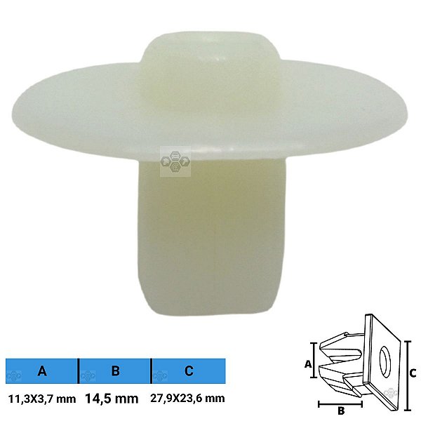 Grampo Presilha  Bucha 11,3X3,7X14,5X27,9X23,6mm