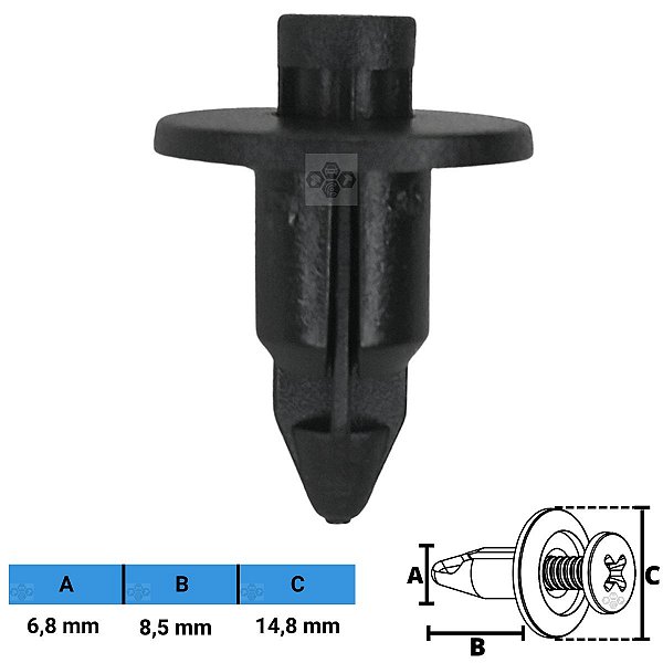 Grampo Presilha 6,8X8,5X14,8mm