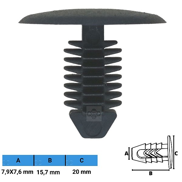 Grampo Presilha 7,9X7,6X15,7X20mm