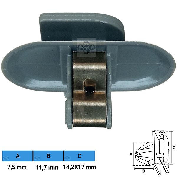 Grampo Presilha 7,5X11,7X14,2X17mm