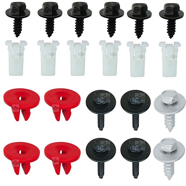 Kit 22 Pcs Grampo Presilha Parachoque Ford Fiesta 2003/2007