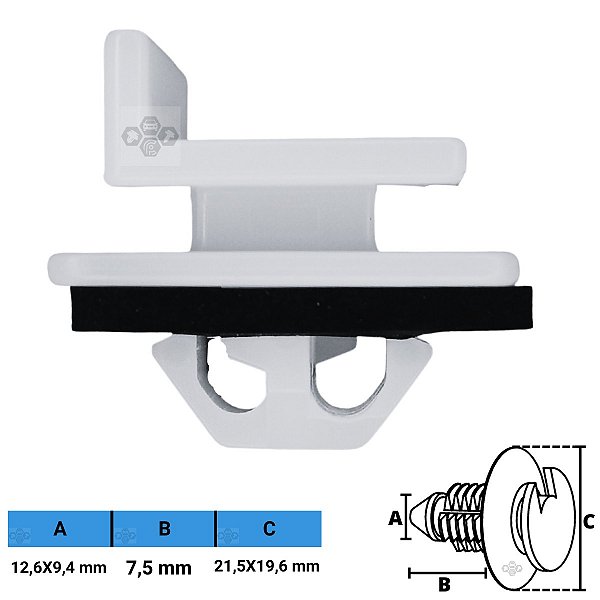 Grampo Presilha 12,6X9,4X7,5X21,5X19,6mm