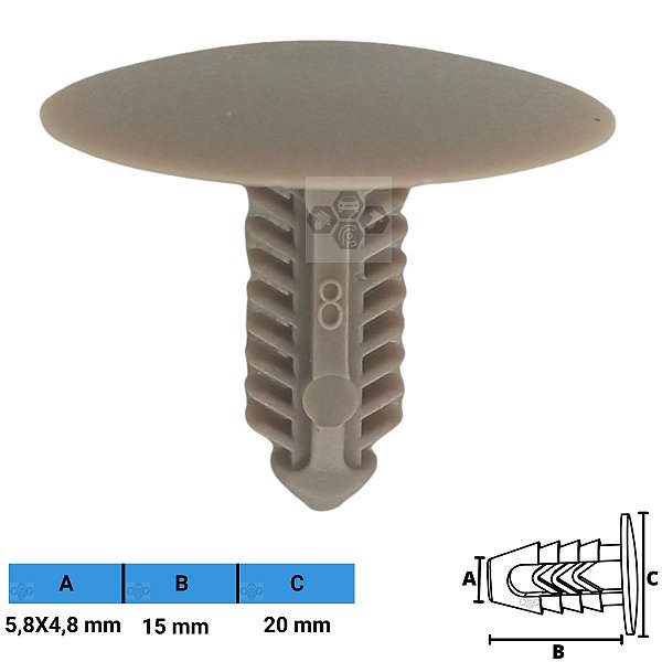 Grampo Presilha 5,8X4,8X15X20mm