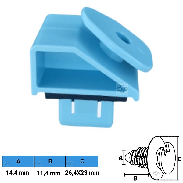 Grampo Presilha 14,4X11,4X26,4X23mm