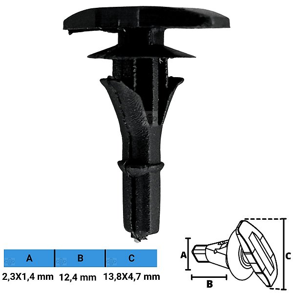 Grampo Presilha 2,3X1,4X12,4X13,8X4,7mm
