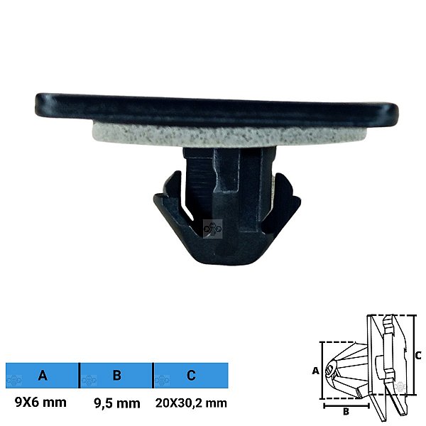 Grampo Presilha 9X6X9,5X20X30,2mm