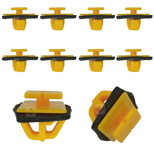 10 Grampo Presilha Moldura Externa Hyundai Accent 1999/2020 Amarelo