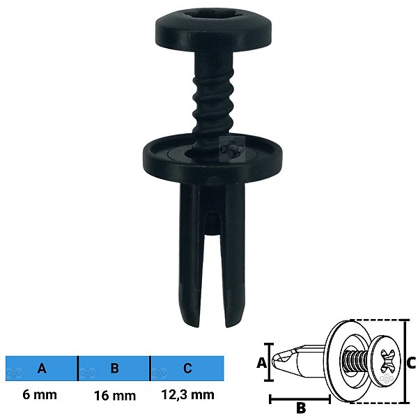 Grampo Presilha 6X16X12,3mm