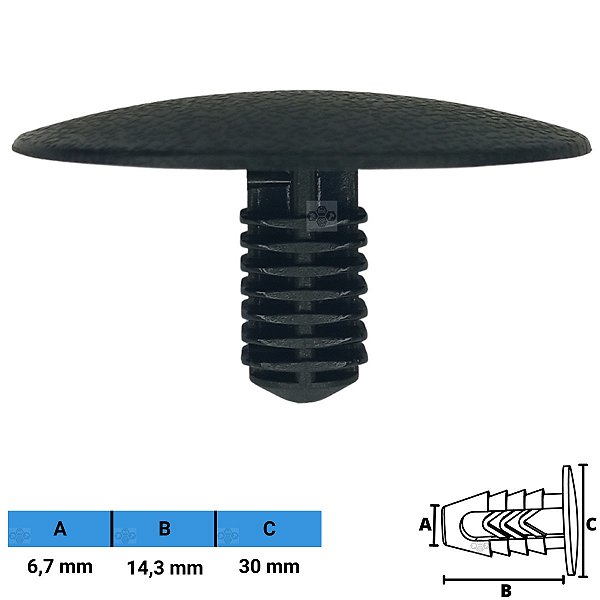Grampo Presilha 6,7X14,3X30mm