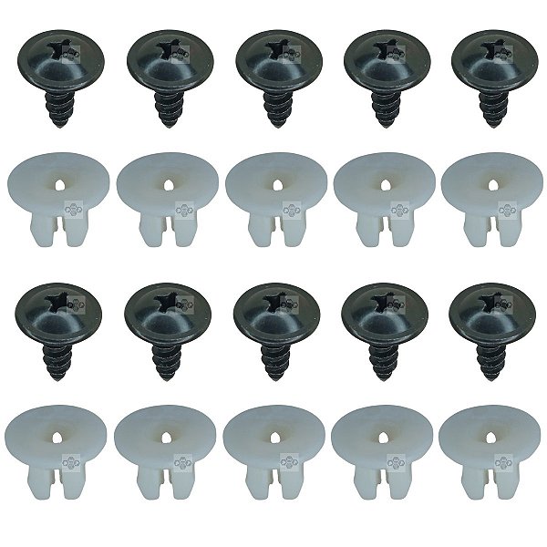 10 Bucha + 10 Parafuso Forração Interna Peugeot 405 1995/1999