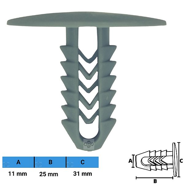 Grampo Presilha 11X25X31mm